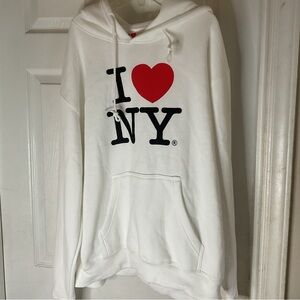 I Love NY Love New York Heart Hoodie Sweatshirt Men’s Large Women’s X-Large NWT